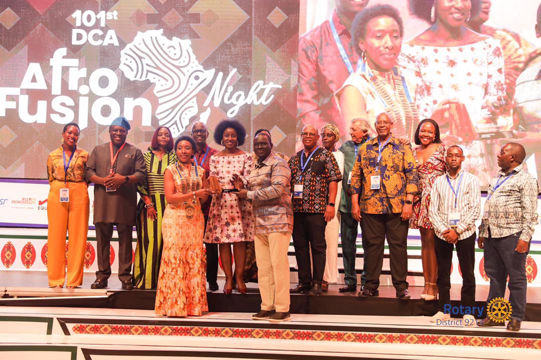 Fireliglntfi's tweet photo. PICTORIAL: The moment the President of @Kigo7LakesGolf, Rtn. @KKariisa, received the awards for Best Annual Fund per Capita and PolioPlus Champion.

Stream the event on @afromobileug 

#TogetherOneActAtATime #RMBMegaBusinessExpo2026 #101DCA https://t.co/VQp4F6fQkp