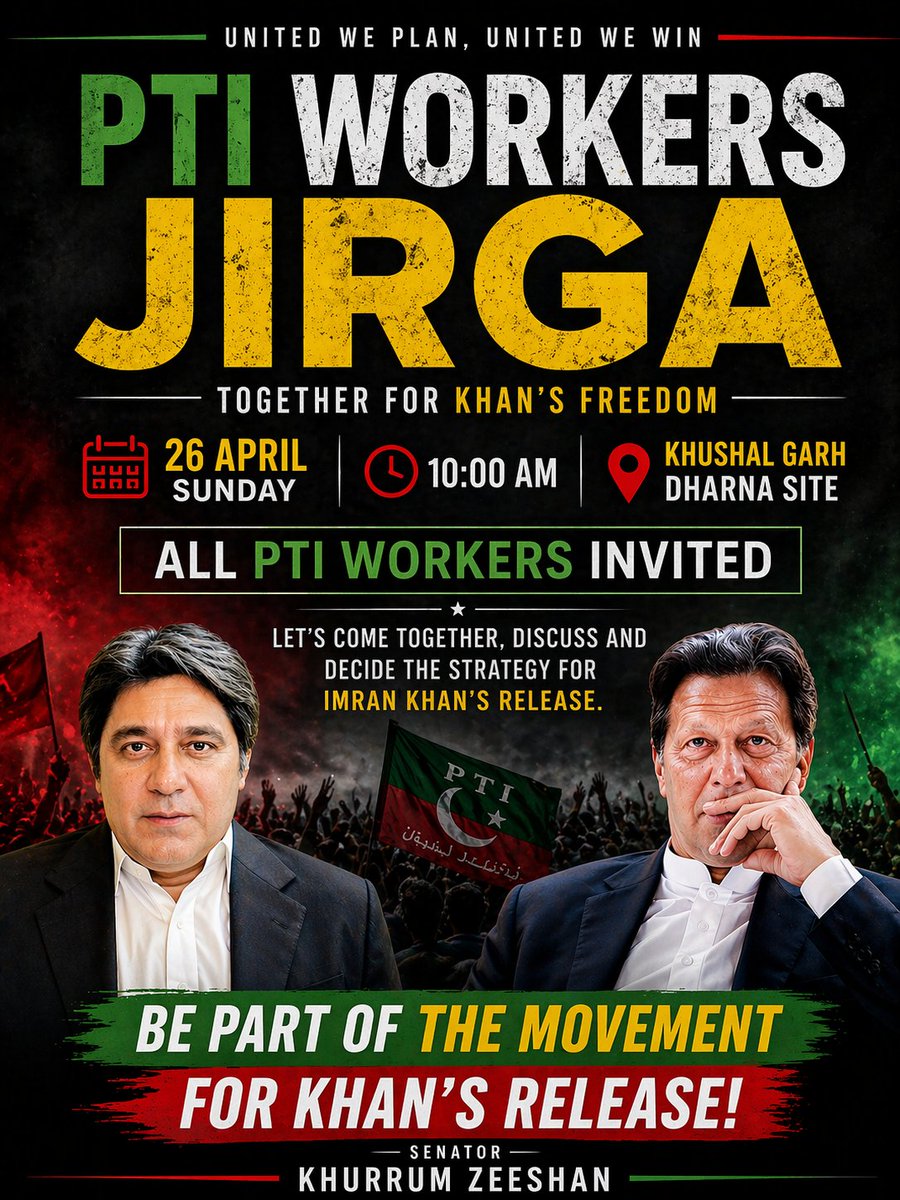 the_nadiak's tweet photo. April 26. The moment of unity.
No excuses. No silence. Just action.
Stand with Khan. Stand for justice.
 #imrankhan #pakistan https://t.co/pW4HAyVgH7