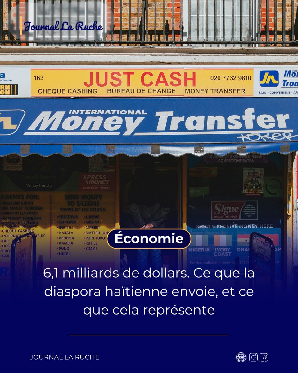 Journal_LaRuche's tweet photo. 6,1 milliards de dollars. C'est ce que la diaspora haïtienne envoie chaque année au pays. Aujourd'hui, ces transferts sont dans le viseur de Washington. Ce que cela signifie concrètement pour des millions de familles.

À lire sur Journal La Ruche. 

https://t.co/aLd5iDpXVI https://t.co/KfuwbDC3YA