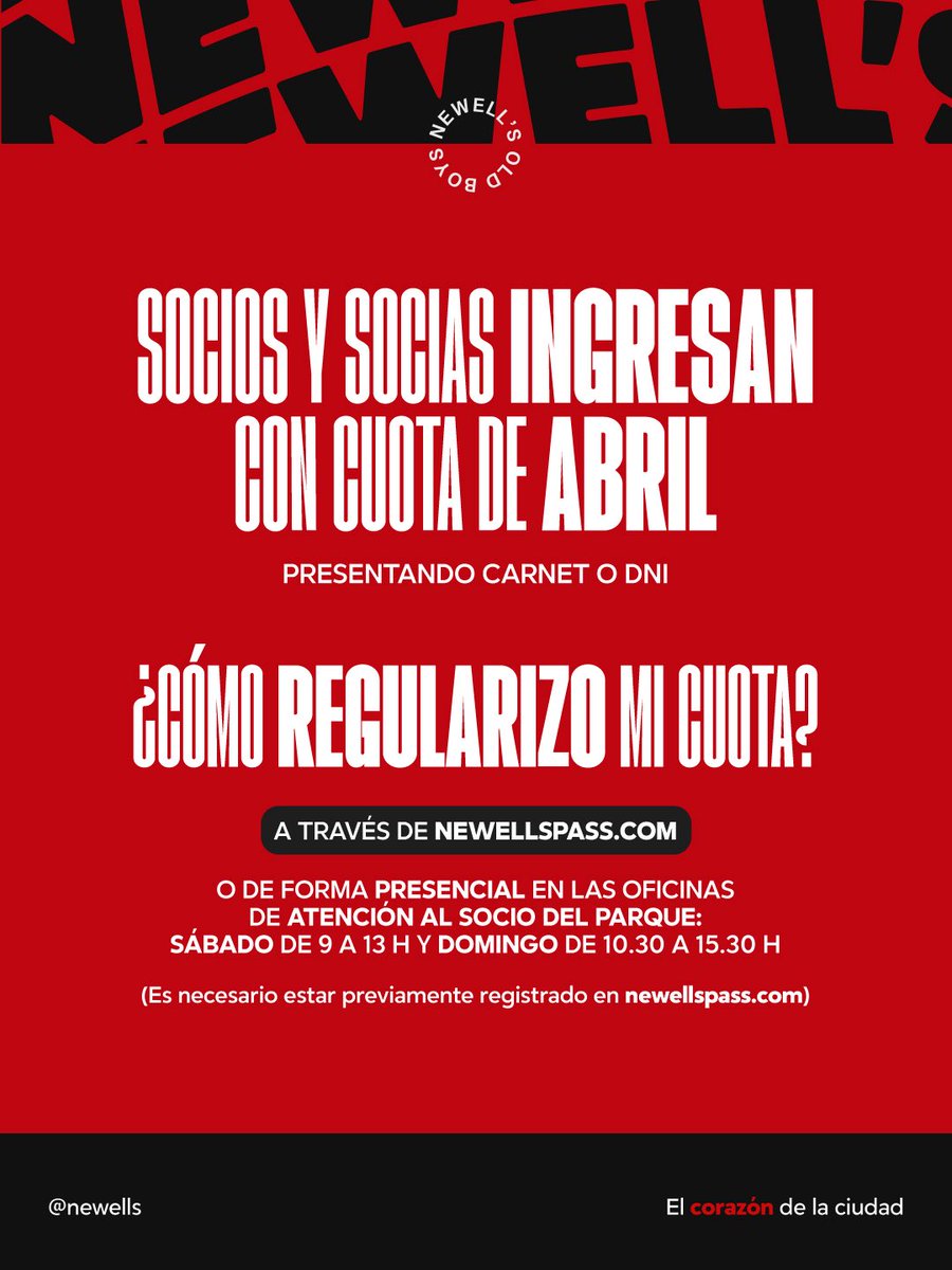 Newells's tweet photo. Información para el próximo partido 🔜🏟️

💻 https://t.co/vIIDhY70bm https://t.co/xjtAqPieB7