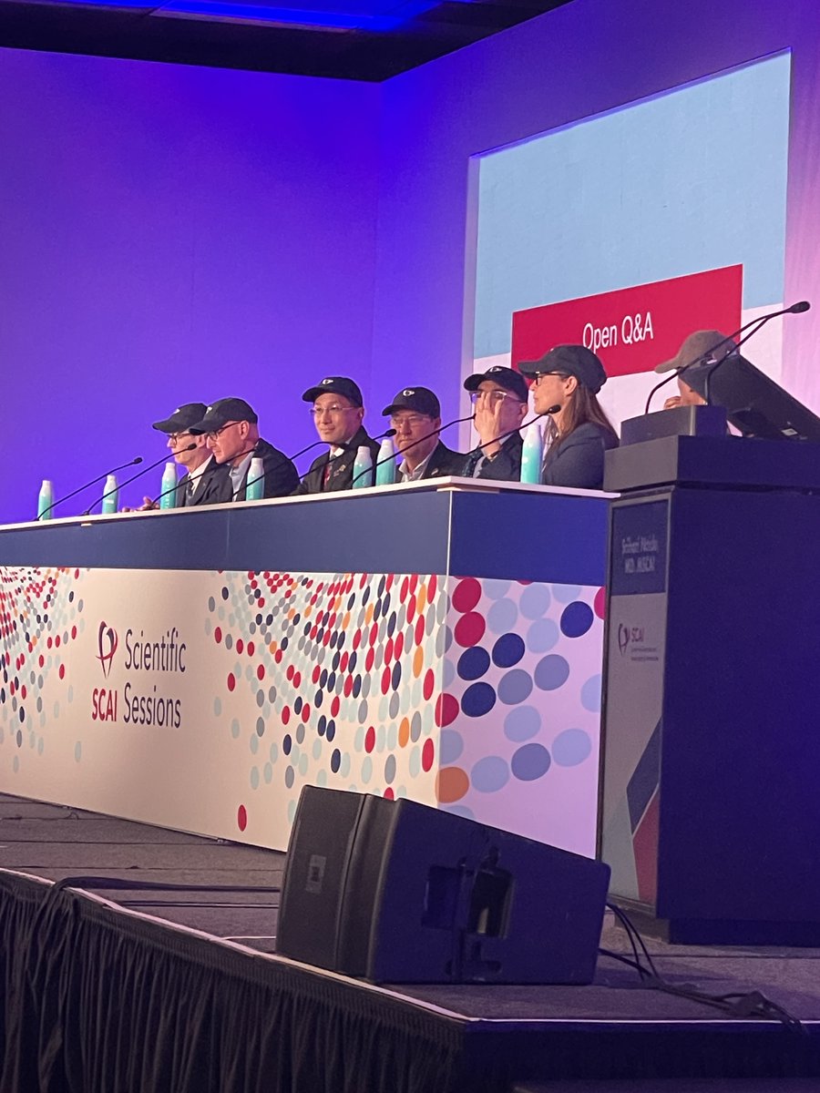 SCAI's tweet image. #SCAIHatDay in full force! 🎩🫀 Proud to stand together with colleagues across the field—celebrating what it means to be part of the #InterventionalCardiology community at #SCAI2026.

@MCoylewright @mirvatalasnag @chadialraies @Babar_Basir @Pooh_Velagapudi @DLBHATTMD
