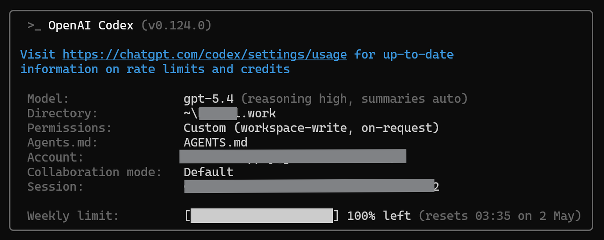 raldblox's tweet photo. so my codex usage analytics is hallucinating rn..

been using it for a whole week, all day and night, but it won't record any usage..

don't fix it asap 💀 https://t.co/QLrj3MdB4r