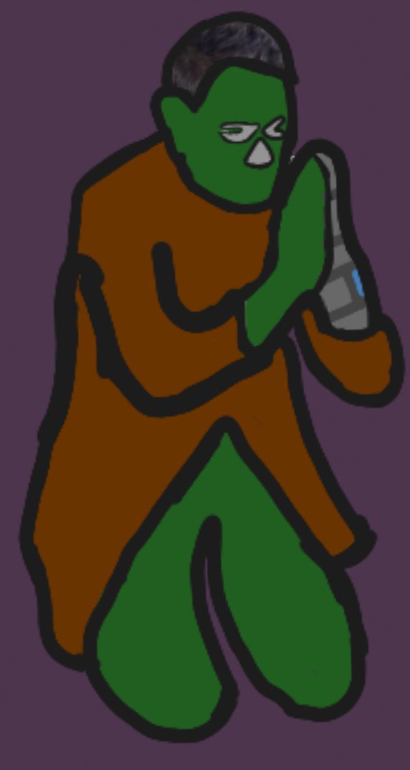 JJUSTJOHN1's tweet photo. @Bruhname25 Please do me. I even made this cool drawing of a character to represent me. ALSO HE IS A ZOMBIE WITH A ROBOTIC ARM NOT A GOBLIN. https://t.co/7ZruvFhv0Y