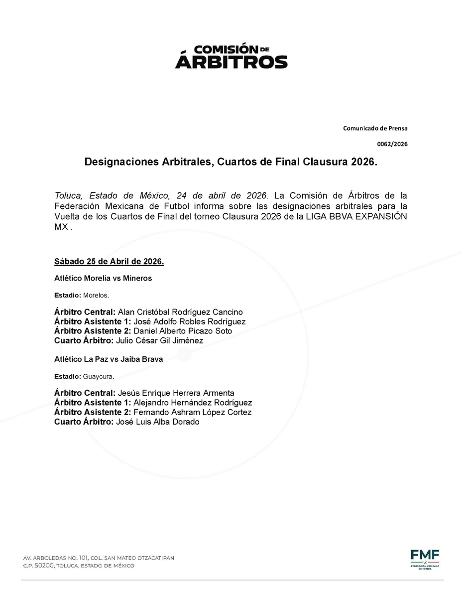 Comisión de Árbitros tweet media