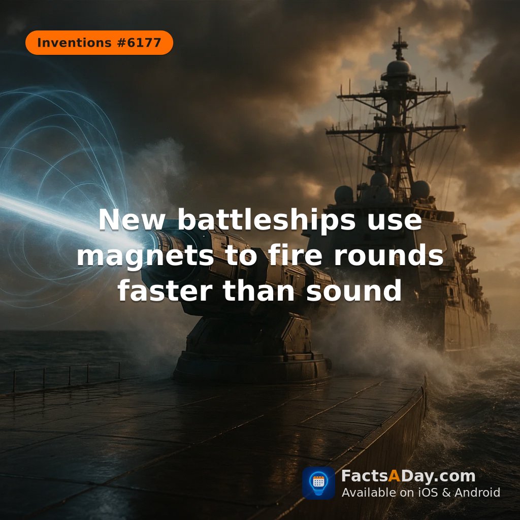FactsaDayApp's tweet image. New battleships use magnets to fire rounds faster than sound

🔗 factsaday.com/en/fact/6177/n…

#inventions #facts #didyouknow #funfacts #battleships #magnets