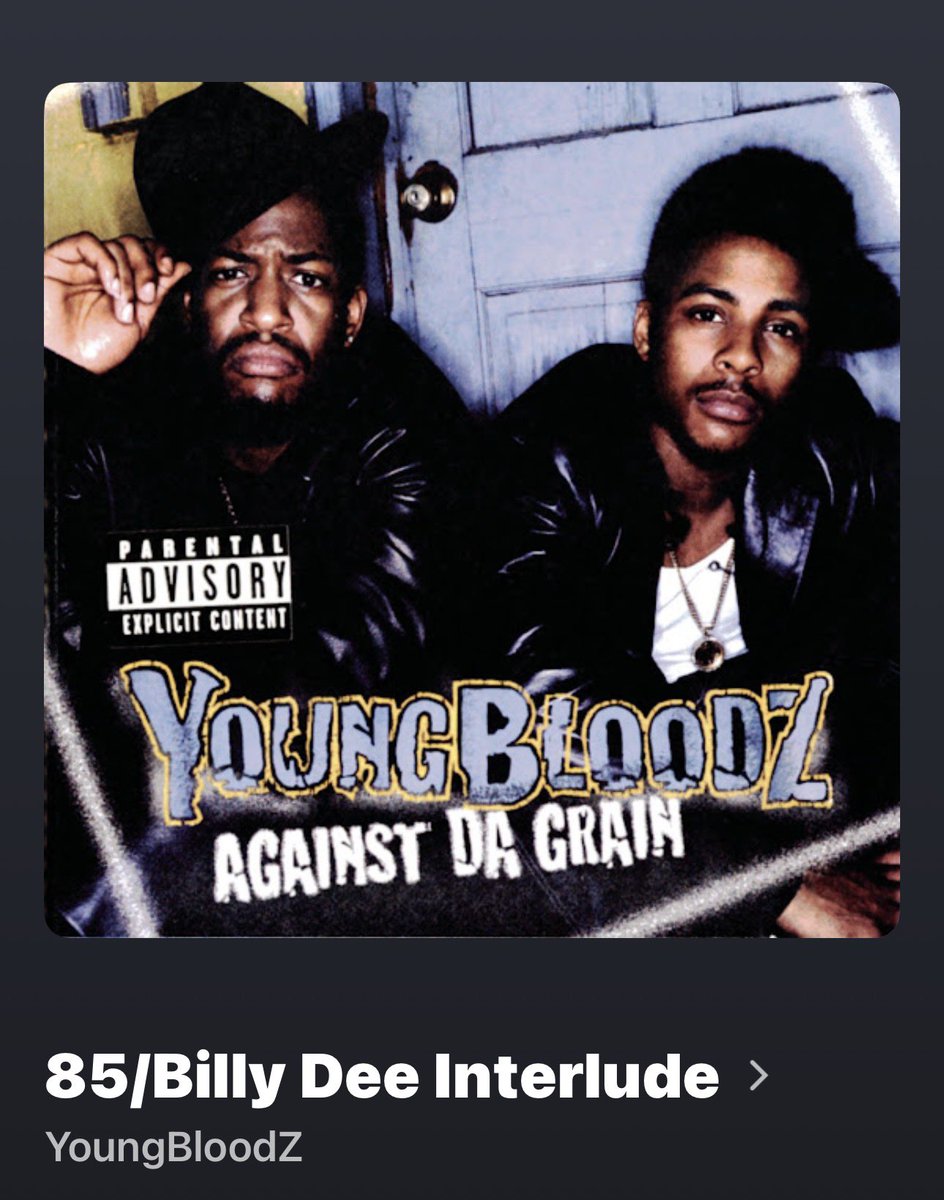 DaniHealz333's tweet image. 😎💫🎶✨”85/Billy Dee Interlude” Young BloodZ (2000) #youngbloodz #songoftheday #oldschool #music #fyp