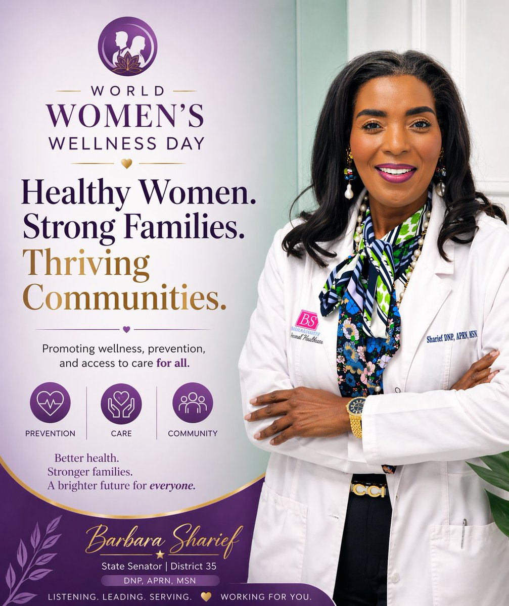 Barbarasharief's tweet image. Healthier families. Stronger communities. Better futures. 💜✨

As a healthcare professional and State Senator, I remain committed to supporting prevention, access to care, and wellness for all. 🏥🤝

HealthForAll #District35 #CommunityFirst #fyp #foryoupage