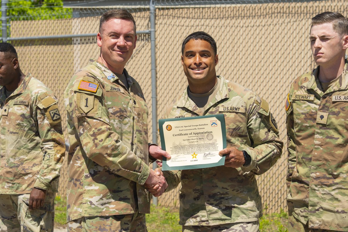 usacac's tweet image. Did you know that the winner of this year’s Top Dog Competition 2026 here on Fort Leavenworth is Spc. Hayden Stewart and his dog Mamut? This elite award honors the best K-9 team for skills in leadership, academics, and tactical tracking. #FunFactFriday #DriveChangeForgeVictory