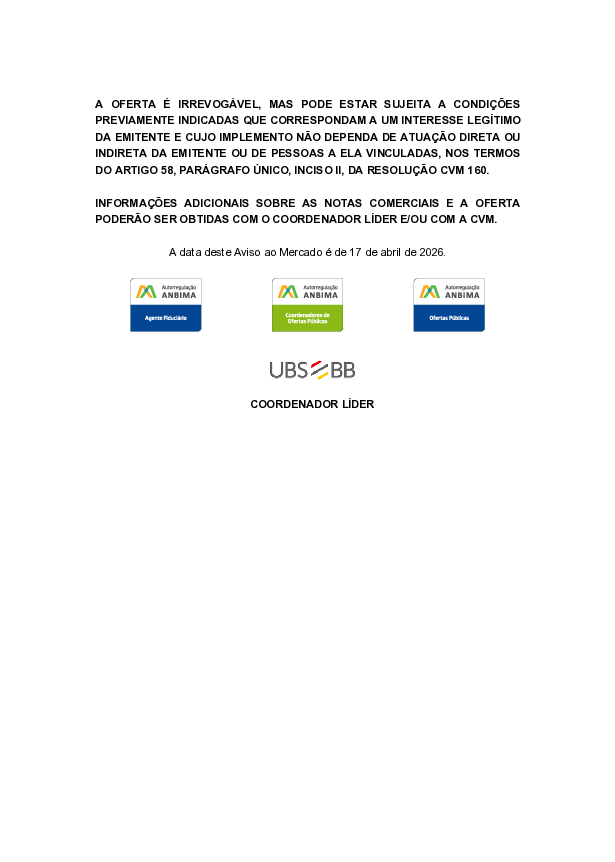 mytrader_io's tweet photo. OFFICE T (OFTS) - Aviso ao Mercado - 17/04/26 
 
 *Fonte: https://t.co/XiOcBWxVdN https://t.co/thpZw4EyOc