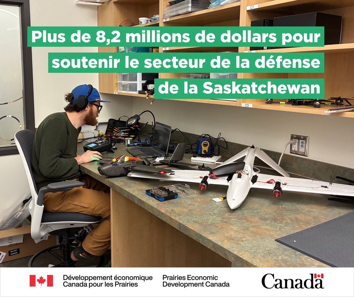 PrairiesCanFR's tweet photo. Le gouvernement du Canada renforce notre économie et notre préparation militaire grâce à de nouveaux investissements en défense en Saskatchewan : https://t.co/oeuflEXqri 
#FinancéparPrairiesCan https://t.co/SvO90m5Q4C