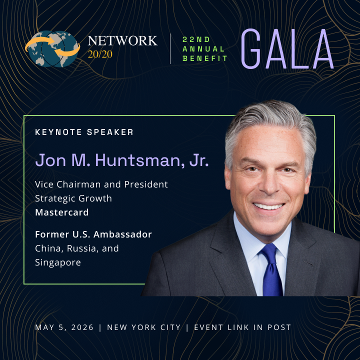 Network2020's tweet photo. 🙌 We are honored that Jon M. Huntsman (@Mastercard) will be our featured speaker, in conversation with @RaviReports at this year’s Annual Benefit Gala. Learn more about Jon’s impressive career below. 🌎

➡️ Learn more &amp; get tickets to the gala: https://t.co/BhTHlq9YkS https://t.co/wLvM4ZjvQD