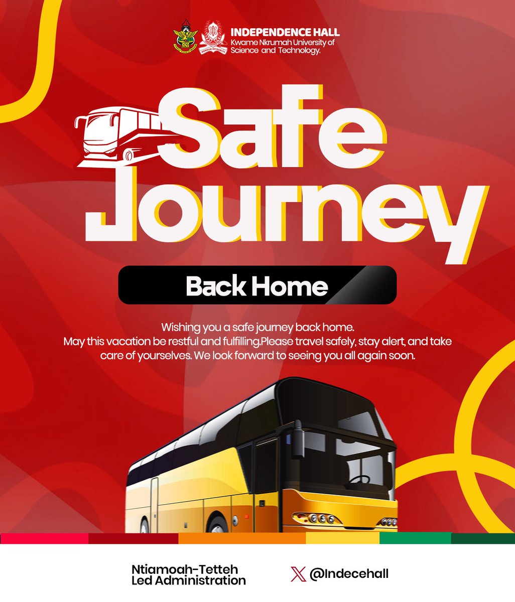 Indece_hal's tweet photo. Spartans, wishing you a journey back home, May this vacation be restful and fulfilling.Please travel safely, Stay alert, and take care of yourselves. We look forward for seeing you all again next semester.
SPARTANS ALWAYS A STEP 

NTIAMOAH -TETTEH LED ADMINISTRATION 25/26 https://t.co/saqd44O0IG