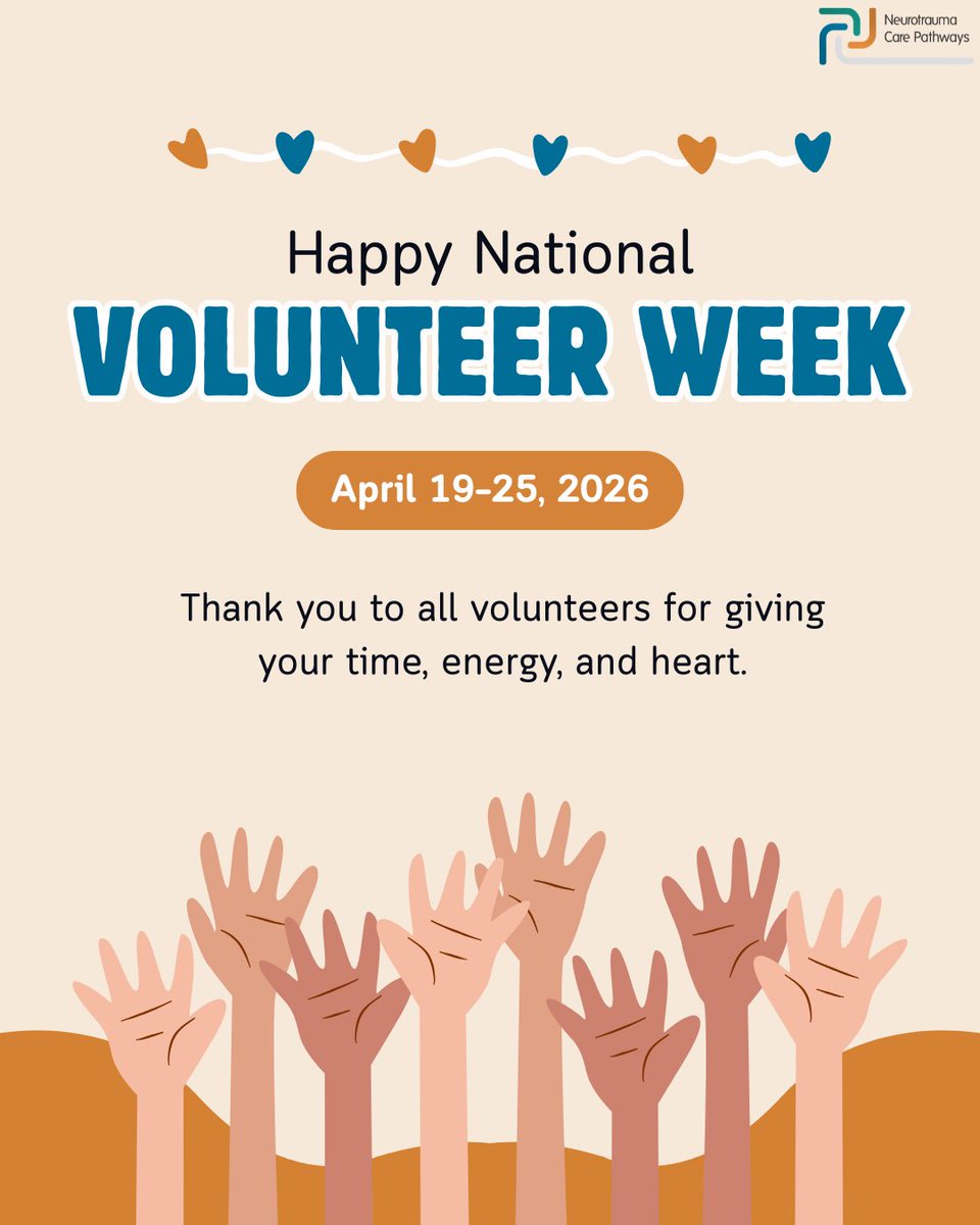 NeurotraumaPath's tweet photo. This #NationalVolunteerWeek, we recognize the incredible impact of volunteers across rehabilitation centers, hospitals, and local/peer support organizations. We also acknowledge the significant contributions families make in supporting care and recovery. https://t.co/dhBZoDxZfa