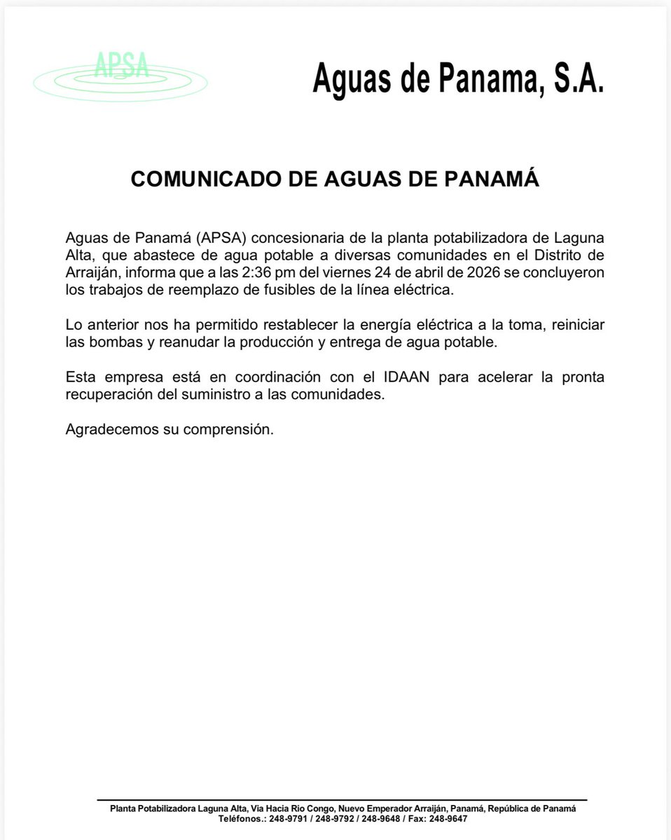 AguasdePanamá tweet media