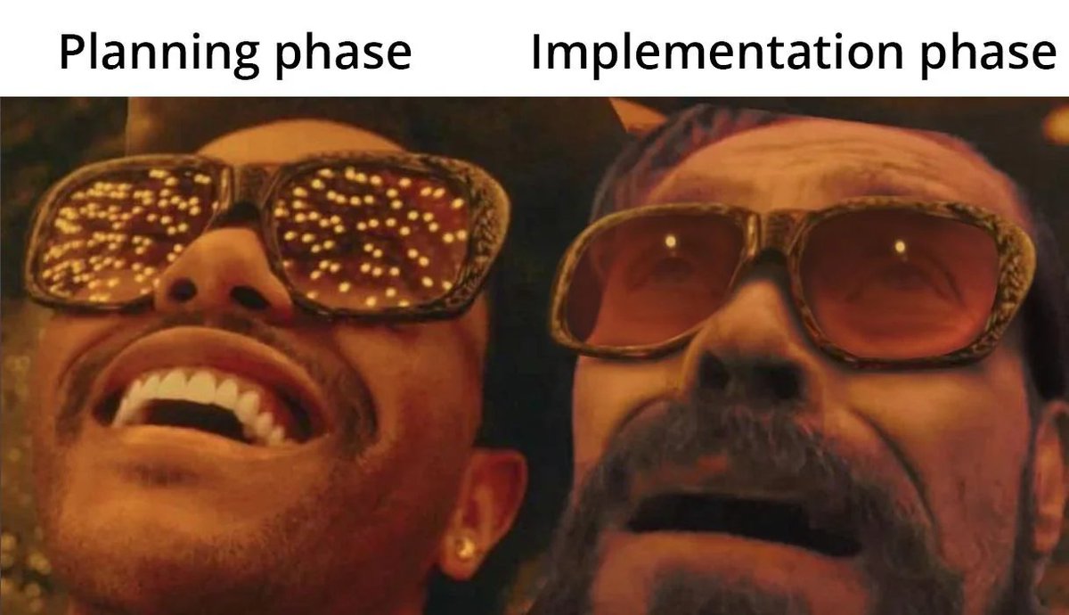 RootHiveGames's tweet image. So true for many projects... it hurts! 😂

#gamedev #indiedev #meme