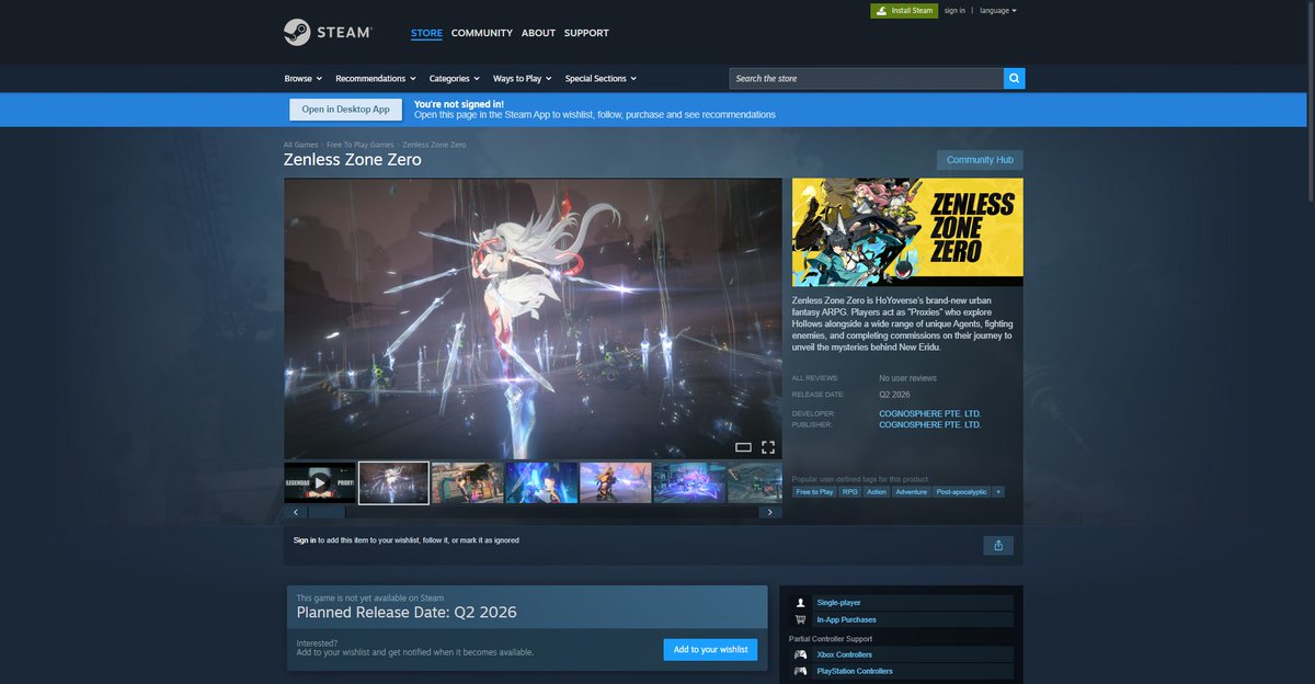PartTimerZack's tweet photo. Maybe it's time to try Zenless Zone Zero again! Update looks fire! And it's coming to Steam sometime soon! https://t.co/iCjmCipZsx