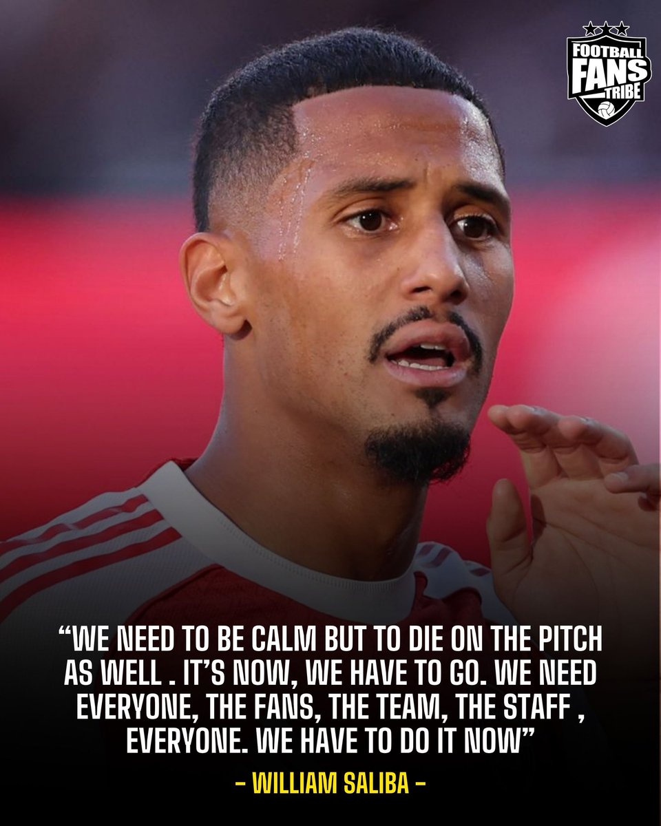 FansTribeHQ's tweet image. William Saliba is demanding a 101% from his Arsenal Teammates at this crucial Premier Run-In

#saliba #arsenal #premierleague