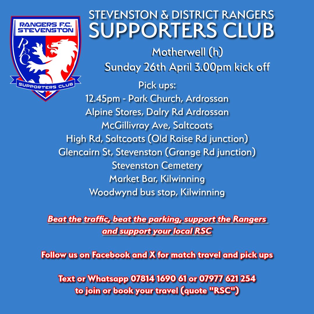 stevenston_RSC's tweet photo. Bus full for Sunday! https://t.co/Gj8WQZDVaI