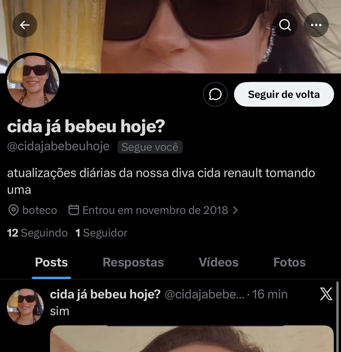 hathawray's tweet photo. ai rindo q criaram um perfil pra cachaceira da cida https://t.co/fcBaKEejjt