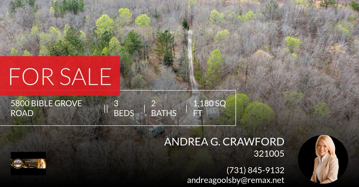 andreagoolsby1's tweet photo. Want 28+ Acres, need 3 bedrooms, this home could be yours! Call me at (731) 845-9132 to schedule a showing.

Andrea G Crawford, BROKER, ABR, CREN, CRS, C2EX, E-Pro, GRI,... https://t.co/5hxMlOojHv https://t.co/VtjCWKoISw