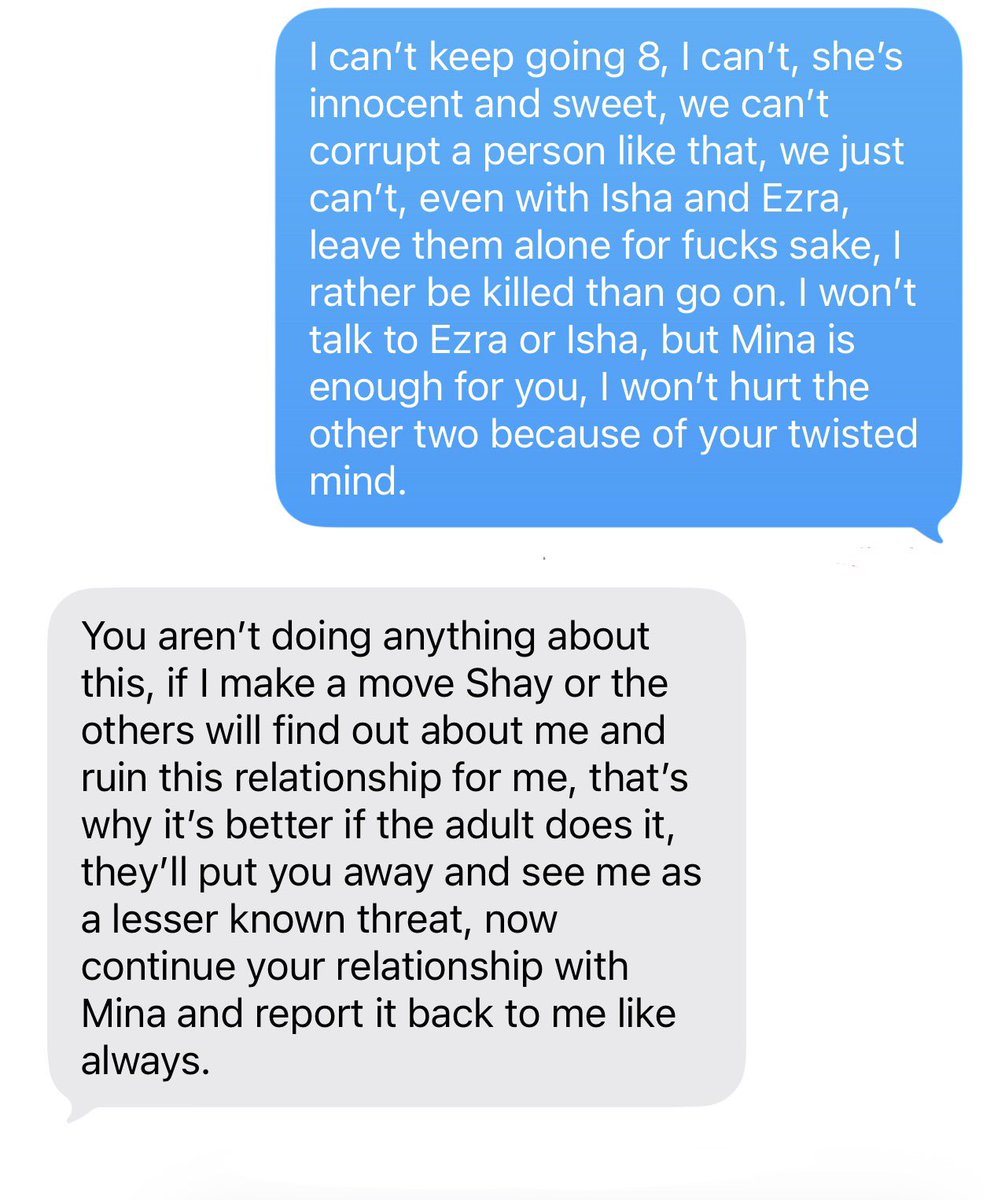 VesperInformer's tweet image. The following are text messages I’ve received from sg8 for a time while being under his manipulation!

#smg4