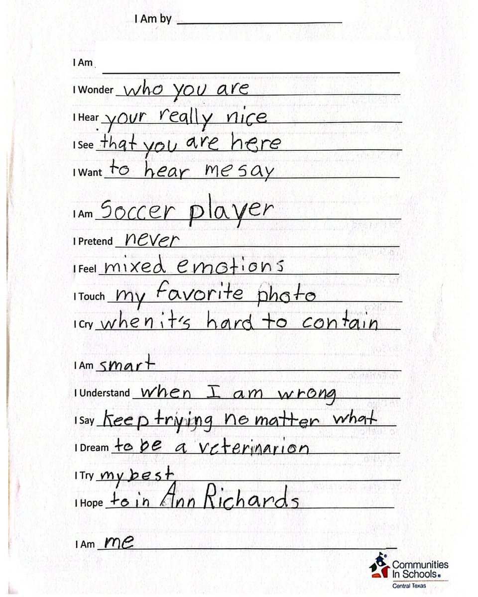 ciscentraltx's tweet photo. April is Poetry Month, and our students are sharing who they are through poetry and finding their voice along the way. 

#poetrymonth #poetry #childrenspoetry #poetrycommunity #allinforkids https://t.co/Iub9QLbHyP