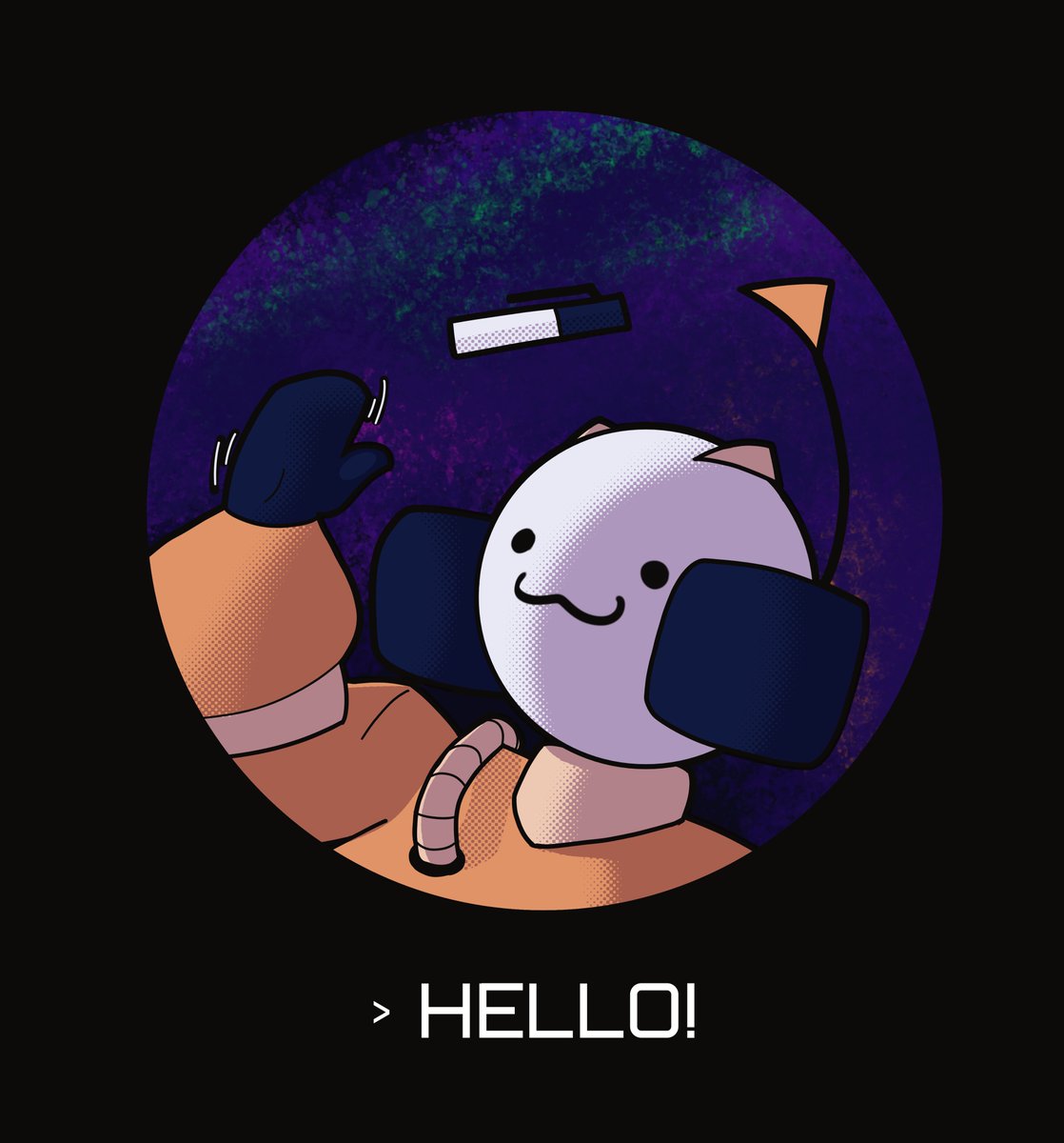 Arched2135's tweet image. &amp;gt; Hello! 
Day 1,527

#Astronaut #OCart #DailyArt