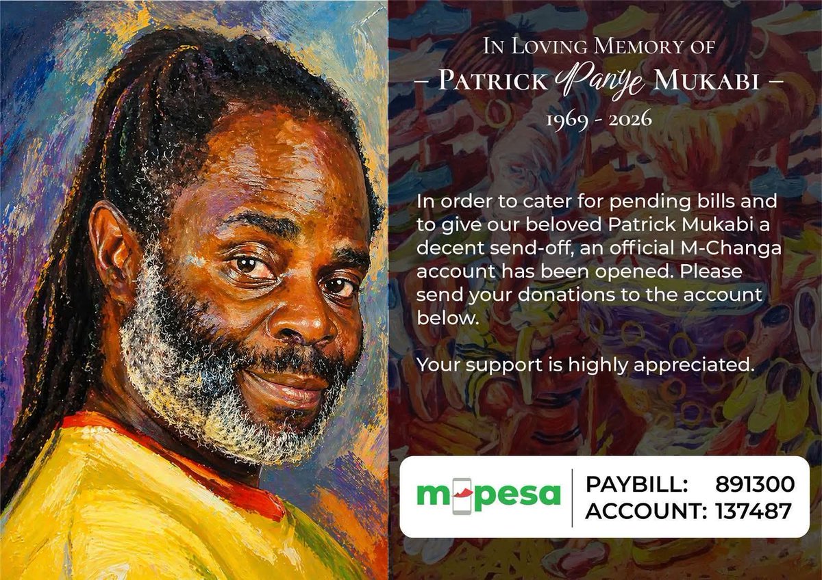 Please share widely and give our legend a proper send-off.
Forever in our hearts.
R.I.P Patrick Mukabi "Panye"😭🙏🏿💔
<a href="/patmuky/">Patrick Mukabi</a>