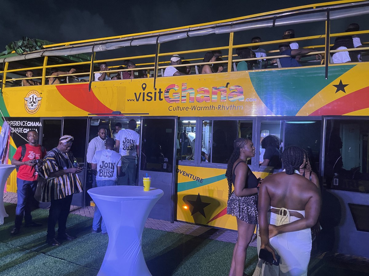 Verbaltrans's tweet photo. We’re celebrating tonight
🎉 #AccraByNight is One!
1 year of night fun on wheels 🚌✨
It’s time to #JoinTheBus All set

Happy 1st Anniversary 🥂
@thePOE_T @gtdc_ghana 

Tickets and more…
📞 0501517000
See you tonight
#ExploreGhana #VT https://t.co/1jqmlXS6X7