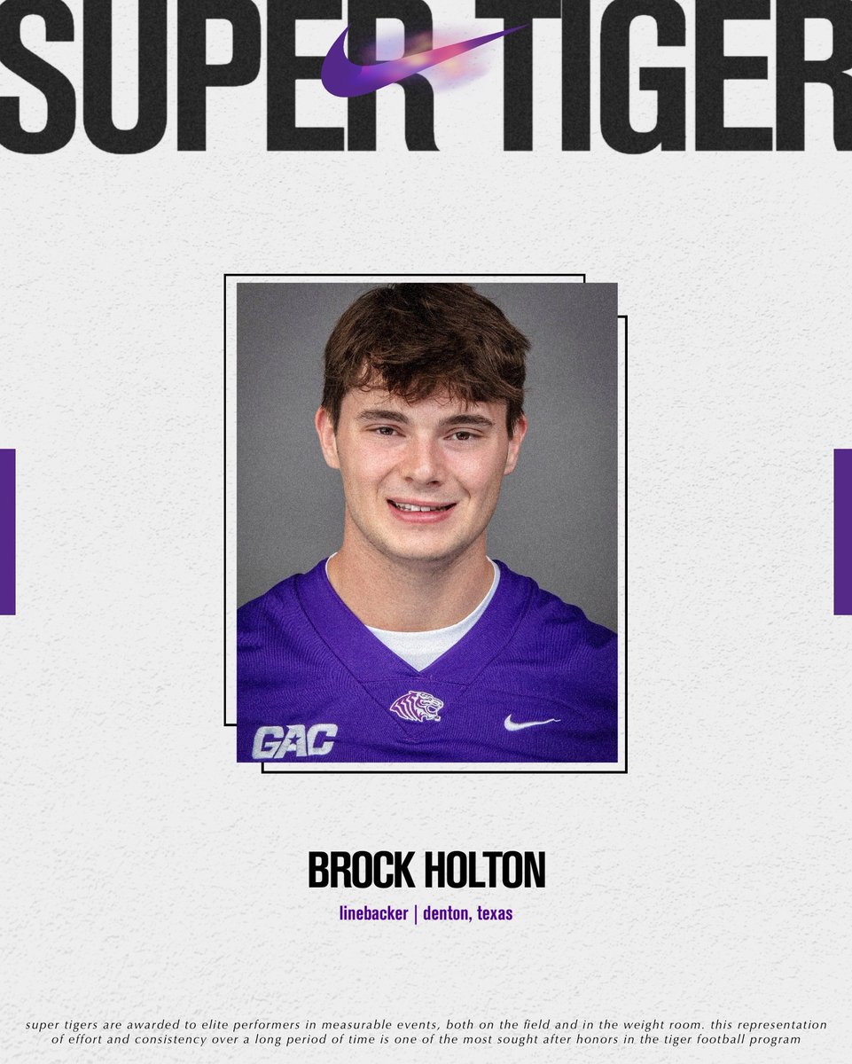 OuachitaFB's tweet photo. These guys 𝙙𝙤𝙢𝙞𝙣𝙖𝙩𝙚𝙙 the offseason 👀 (1/3)

“Super Tigers are awarded to elite performers in combine events, both on the field and in the weight room. This title is one of the most sought after honors in the Tiger Football program.” 

#FinishEmpty https://t.co/zC5IsRXfXW
