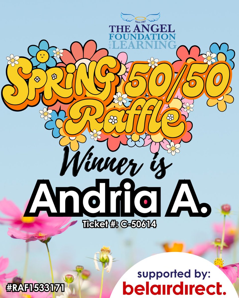 AFLToronto's tweet image. A special congratulations to Andria A. Ticket #C-50614, winner of our Spring Fling 50/50 raffle! Andria took home over $20,000 😍 What a great way to #winbig and #giveback 😇 If you didn’t take home the jackpot, don’t worry, we’ve got another chance coming next month 👏🏻