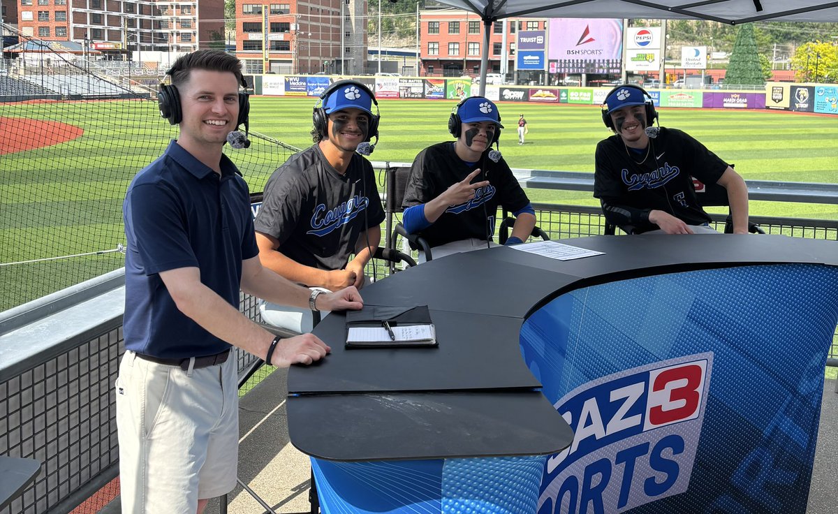 JPaytonTV's tweet photo. Capital wins 9-7 over Parkersburg South. Kai Haley, Keagan Moore &amp; Jace Wilkinson hopped on the WSAZ Sports+ desk to talk about it. @CHSbaseballWV https://t.co/sKdGq8NZH1