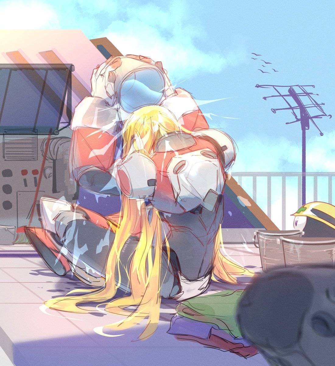 Heavensadi's tweet photo. [MMX AU/Sketch]
"You need to cool down and avoid suffering from heatstroke"
Temperatures in the Abel City usually hover around 40°
#megamanx #artwork #fanart https://t.co/nNVUAIjdyu