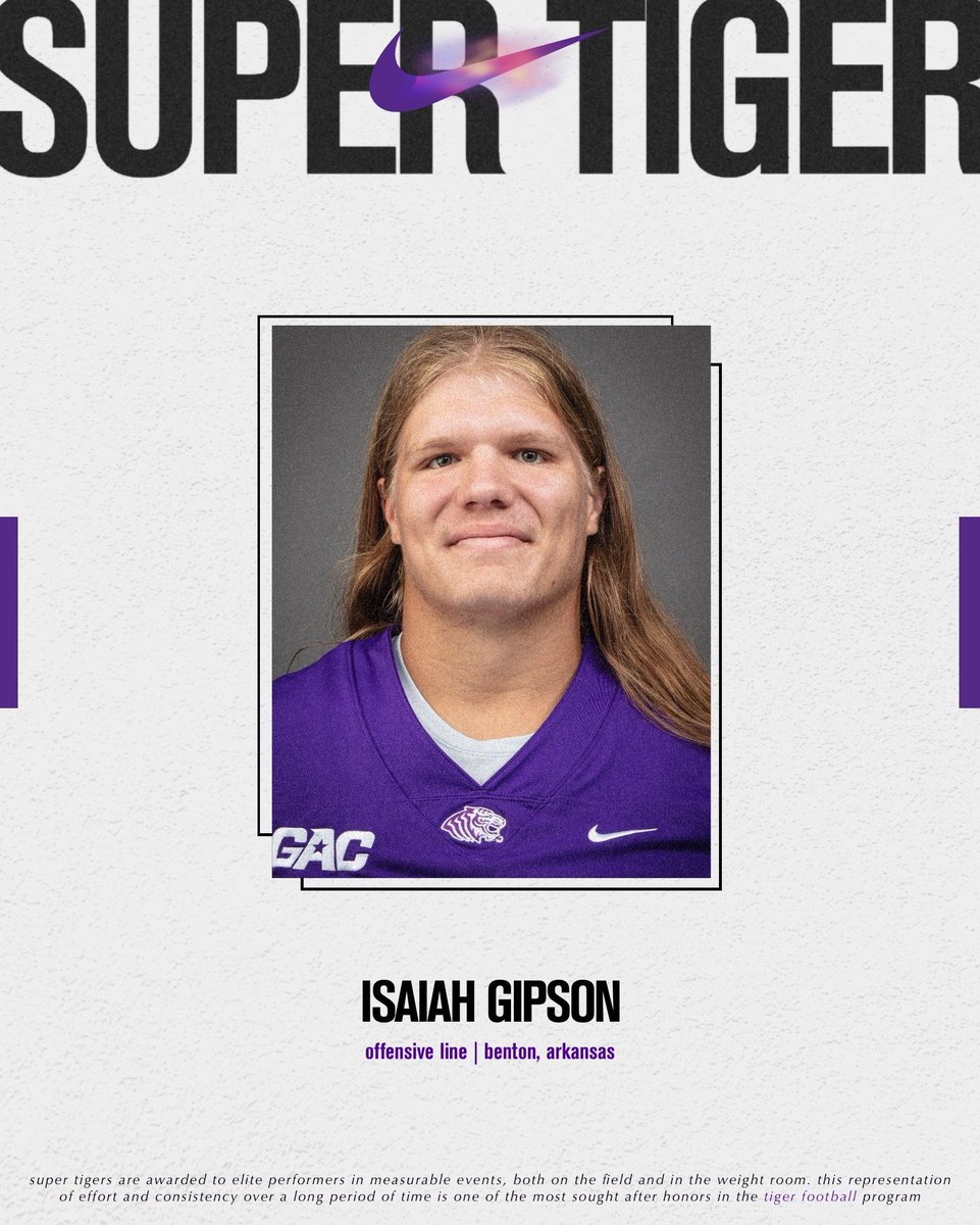 OuachitaFB's tweet photo. These guys 𝙙𝙤𝙢𝙞𝙣𝙖𝙩𝙚𝙙 the offseason 👀 (3/3)

“Super Tigers are awarded to elite performers in combine events, both on the field and in the weight room. This title is one of the most sought after honors in the Tiger Football program.” 

#FinishEmpty https://t.co/PAHQFRSLIA