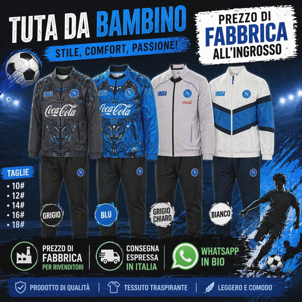 MaillotsStoreFR's tweet photo. ```text
Napoli non molla 💙

#NapoliCremonese #SerieA
``` https://t.co/vFQ5f9Bk3d