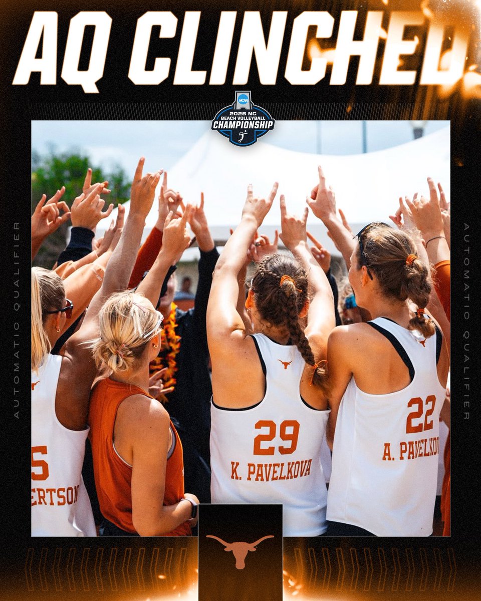 LONGHORNS MAKE HISTORY 🤘

(3) <a href="/TexasBeachVB/">Texas Beach Volleyball</a> has punched its ticket to the NC Beach Volleyball Championship, earning an automatic bid after claiming their first-ever <a href="/MPSFSports/">MPSF</a> title!

#NCAABeachVB