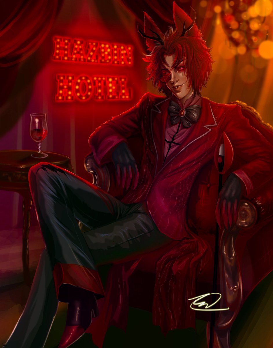 Nox4892's tweet image. Finished!! 
#alastor #hazbinhotel #speedpaint #artwork #digitalpainting #alastorhazbinhotel