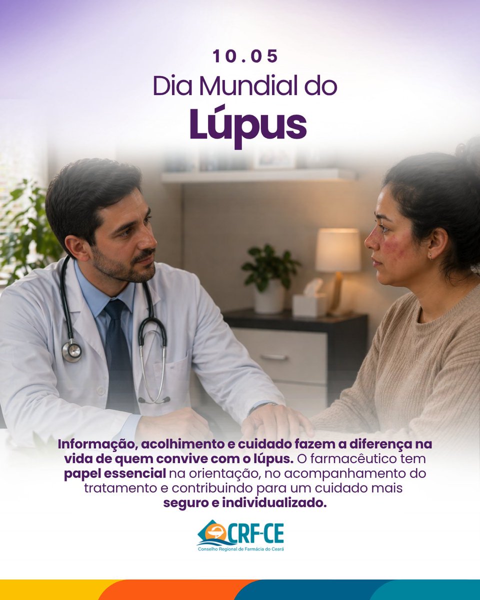 Calendário da Saúde: Dia Mundial do Lúpus – 10 de maio 💜

Saiba mais: crfce.org.br/2026/05/10/cal…