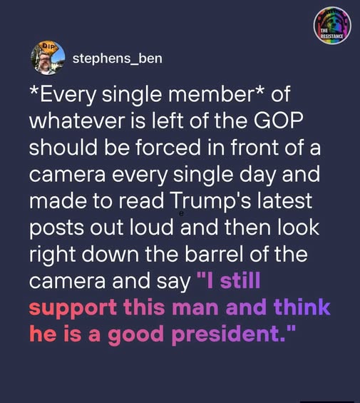 MYvonne10054's tweet image. I like it; let's try it and see.
#TrumpCult #MAGACult #GOP #TakeResponsibility #OwnUpToIt #toadies #asskisser #knobpolisher #despicable