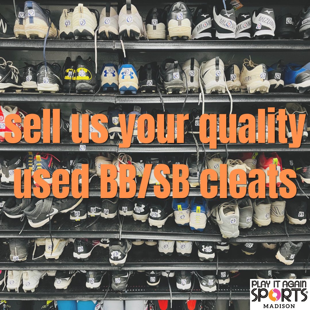 PIASMadisonWest's tweet image. Sell us your quality used baseball cleats and get paid cash on the spot! 💸♻️

📍6674 Odana Rd
⏰Open Until 8pm
🌐playitagainsports.com/locations/madi…

#PlayItAgainSports #ShopLocal #BuySellTrade