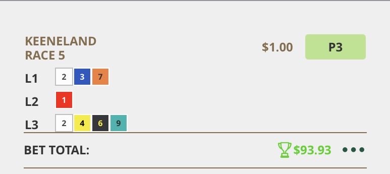 GoinsGambling's tweet photo. #KEENELAND Closing Day P3 ✅🍻 https://t.co/L5s0zB8har