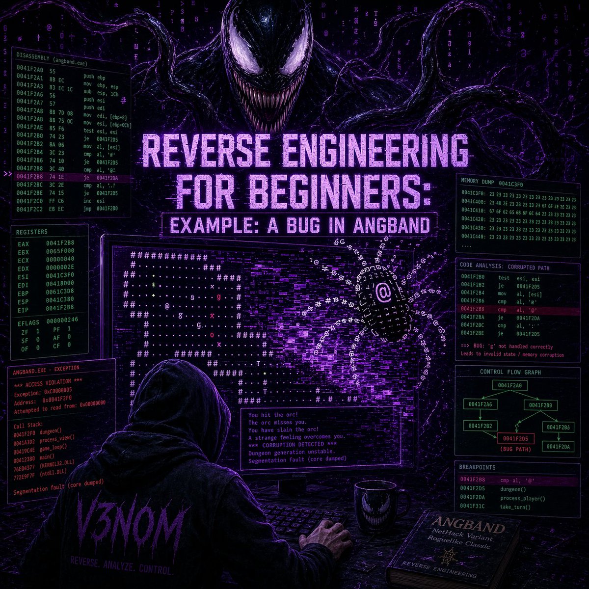 0X_V3N0M's tweet image. Week 22 of my RE4B Arabic series 

🔗 v3nn00m.github.io/posts/re4b/cha…

#ReverseEngineering #LowLevel #RE4B #Assembly