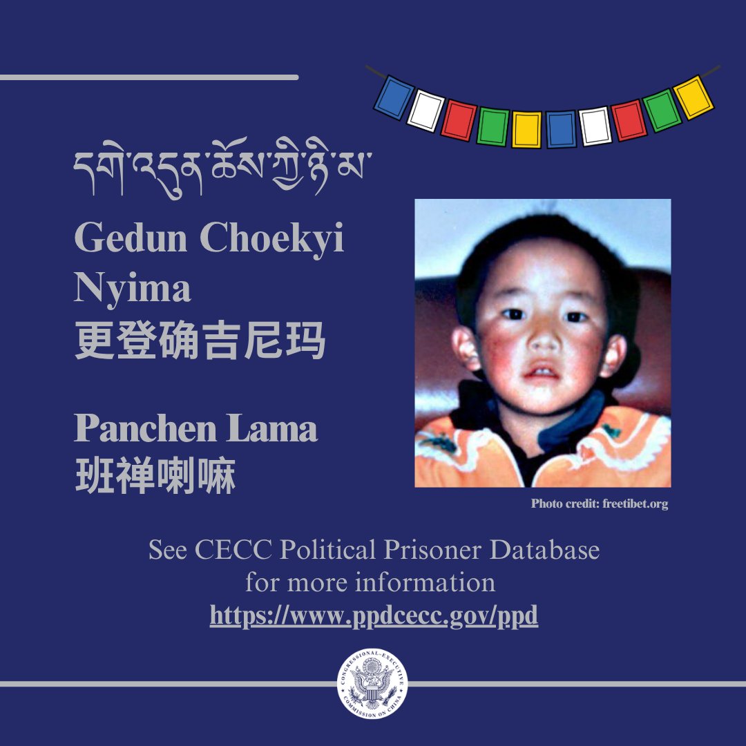 CECCgov's tweet image. The #PanchenLama remains among the world’s longest-held political prisoners, disappeared at age six. On his 37th birthday🎂, the #CCP should provide proof that he, and his parents, are alive and arrange for their unconditional release. Read more➡️bit.ly/4mUZse4
#Tibet