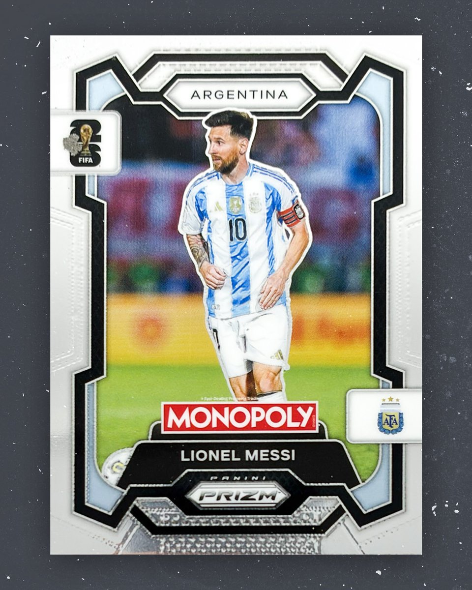PaniniAmerica's tweet image. Panini Prizm Monopoly FIFA World Cup 2026™ Blaster Boxes are available now here: bit.ly/4ts7uNP

Look for randomly inserted Monopoly Panini Prizm parallels, ultra-rare Black Money Blasts and Exclusive Millionaire White inserts!

#PaniniSport #PaniniFWC26 #FIFAWorldCup