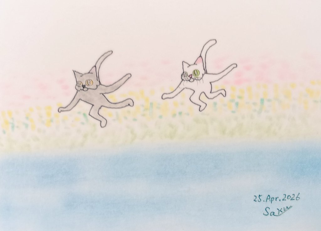 musica_tao's tweet image. 移ろい光る季節を駆け抜けてそれぞれのイメージを解き放ち楽しみ寄り添い愛とよろこびに満ちた時を過ごせますように。
大丈夫、大丈夫。
清かに、安心に、よき１日を😸♪

#artwork #illustration 
#create #creative 
#イラスト #絵