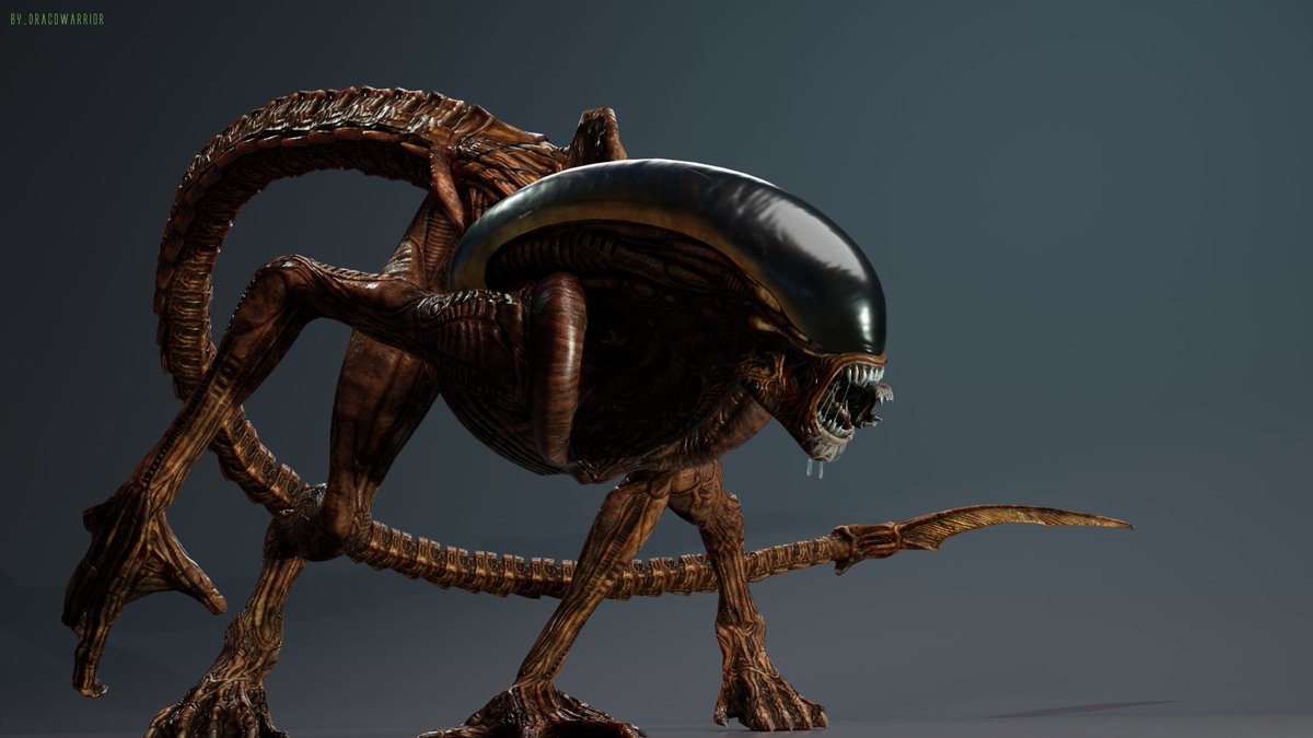 DracoW_24Z's tweet image. Alien 3 - Xenomorph Runner 3D model recreation (Blender) part 2  #alien #xenomorph #3dmodel