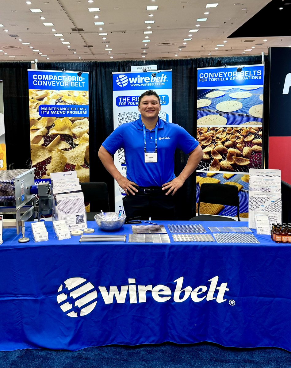WireBeltCo's tweet photo. Let’s taco ’bout conveyor solutions—visit us at the TIA trade show in Las Vegas! 🌮 We're at booth 517 in the Horseshoe Casino Resort through April 25th. Stop by to see how our conveyors and conveyor belts can support your tortilla applications.

#TIA2026 #wirebelt #tortillas https://t.co/HsWYyiZoG0
