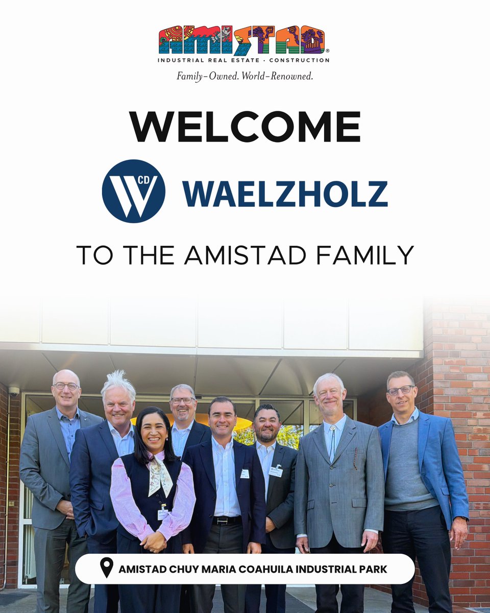 AmistadMex's tweet image. We’re excited to officially welcome the Waelzholz Group to the Amistad family! It’s an honor to be your partner as you expand into North America, and we truly appreciate your trust.

Here’s to growth, innovation, and a strong partnership ahead!

#Amistad #IndustrialDevelopment