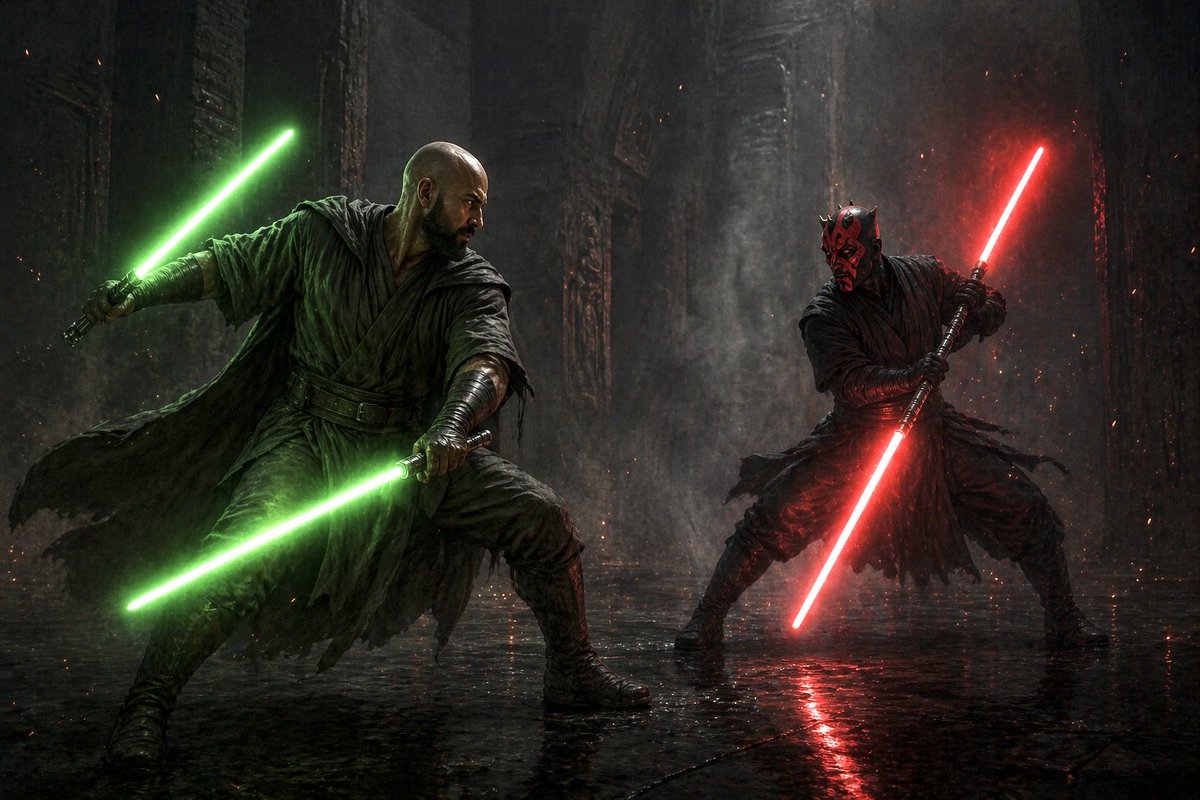 Me tiene completamente impresionado como va avanzando Chat GPT.

Estoy viendo la serie de “Maul-Lord de las Sombras” y pedí una imagen mía contra él.

😲Este fue el resultado: