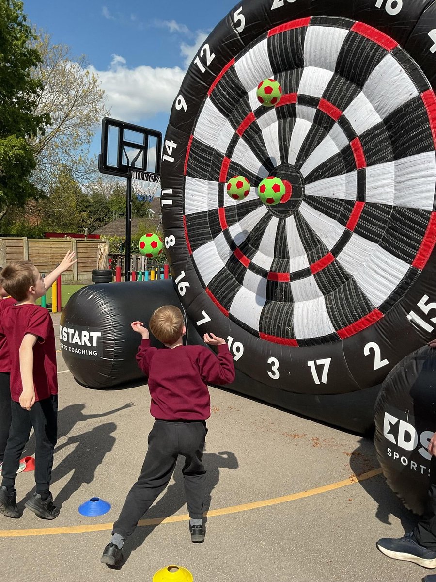 Oughtringtoncps's tweet image. More inflatable dartboard for fun Year 3! @edstartsports #year3